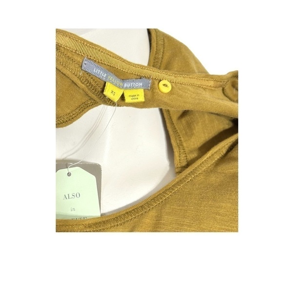 ANTHROPOLOGIE Little Yellow Button Henley Tank Top Green Sleeveless Women XS - Picture 7 of 7